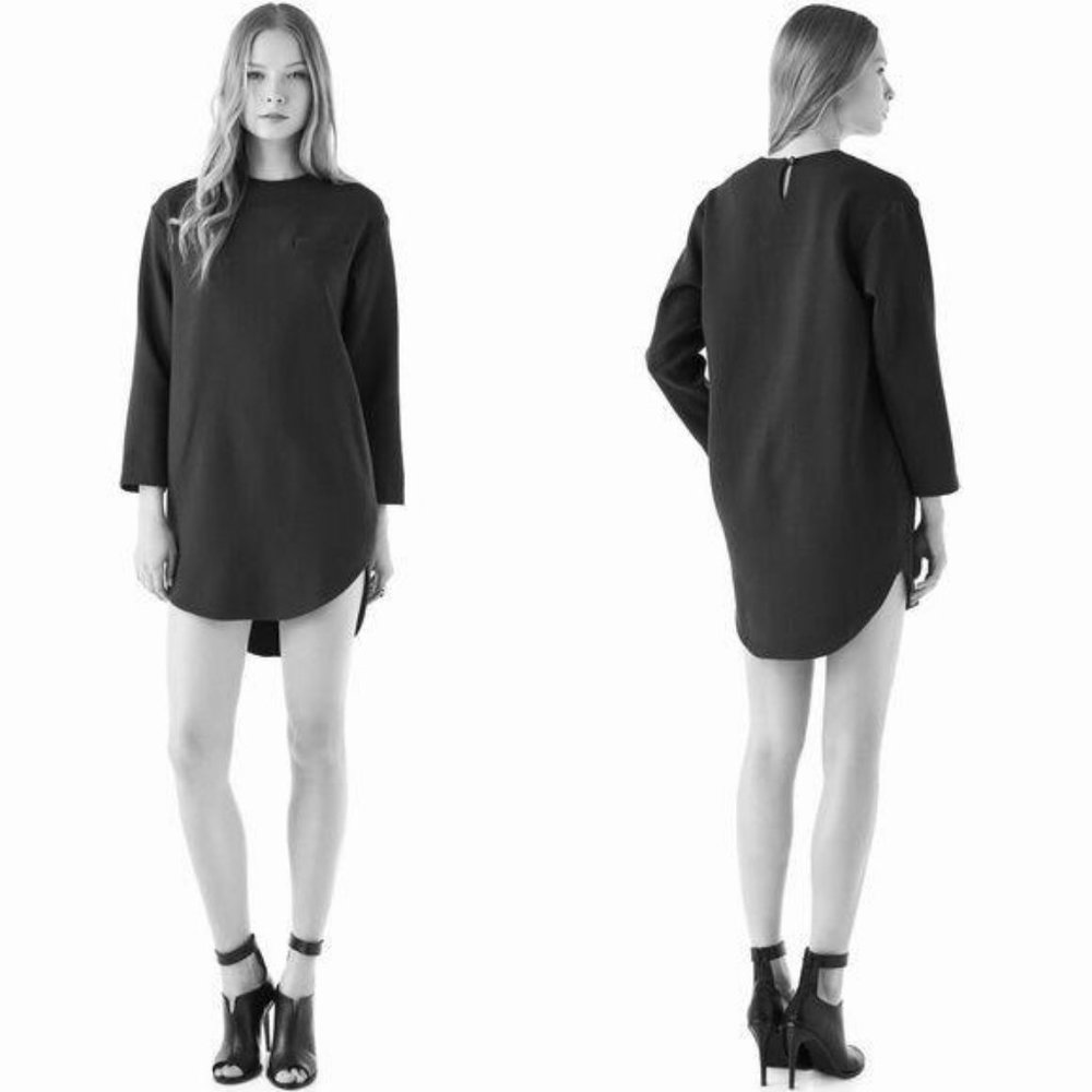Porter Grey Long Sleeve Shift Dress Shirtdress